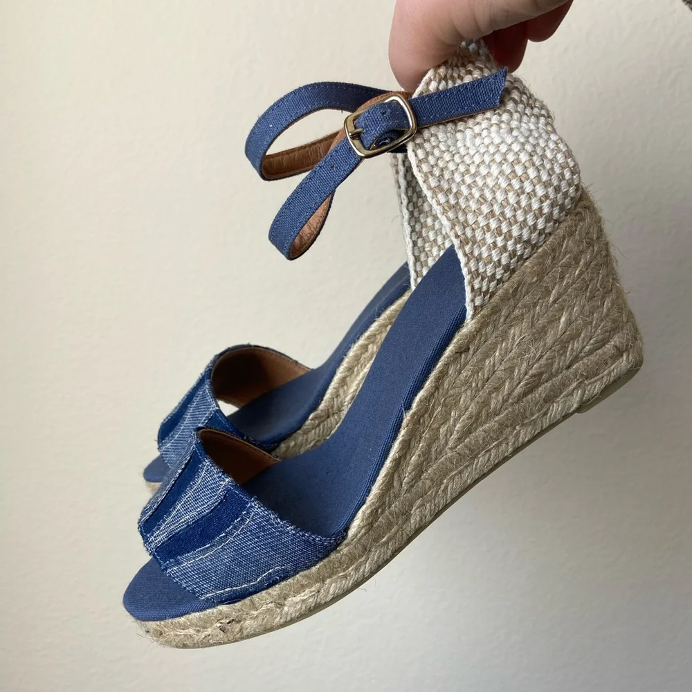 Castaner espadrille denim wedges, size 36